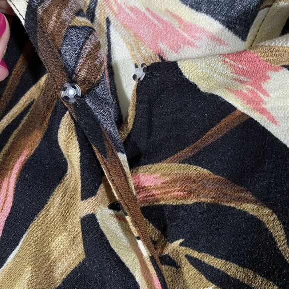 Old Navy Botanical Leaf High-Low Maxi Dress Tropical Smocked Waist Women's XL - Picture 3 of 9